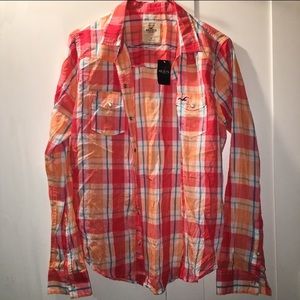 multicolor flannel button up